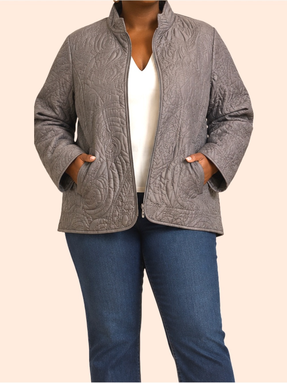 Chico's Quilted Zip Jacket